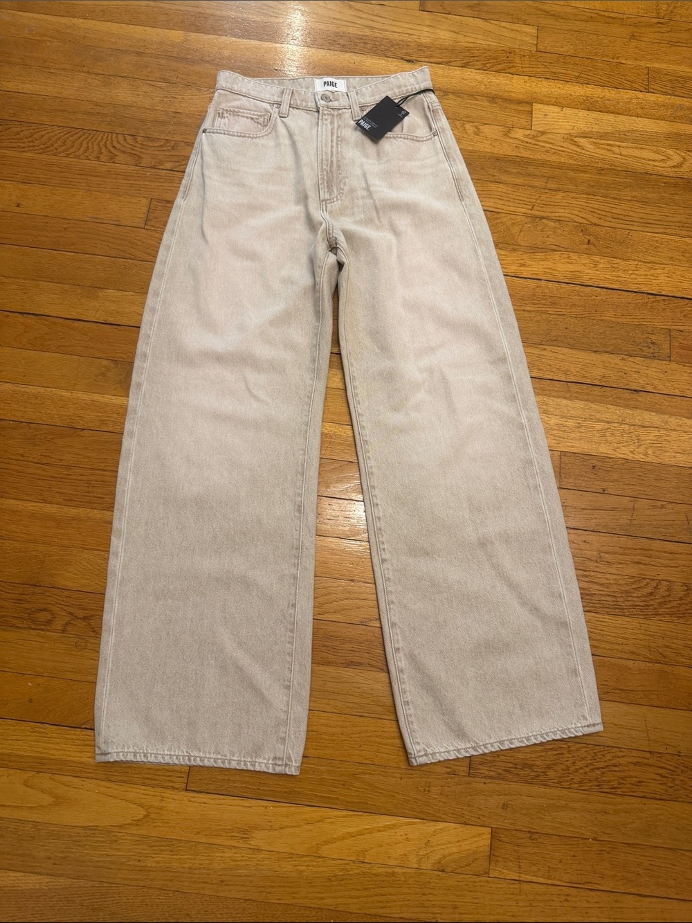 PAIGE Wide-Leg Jeans in Light Taupe Arielle 32 inch NWT